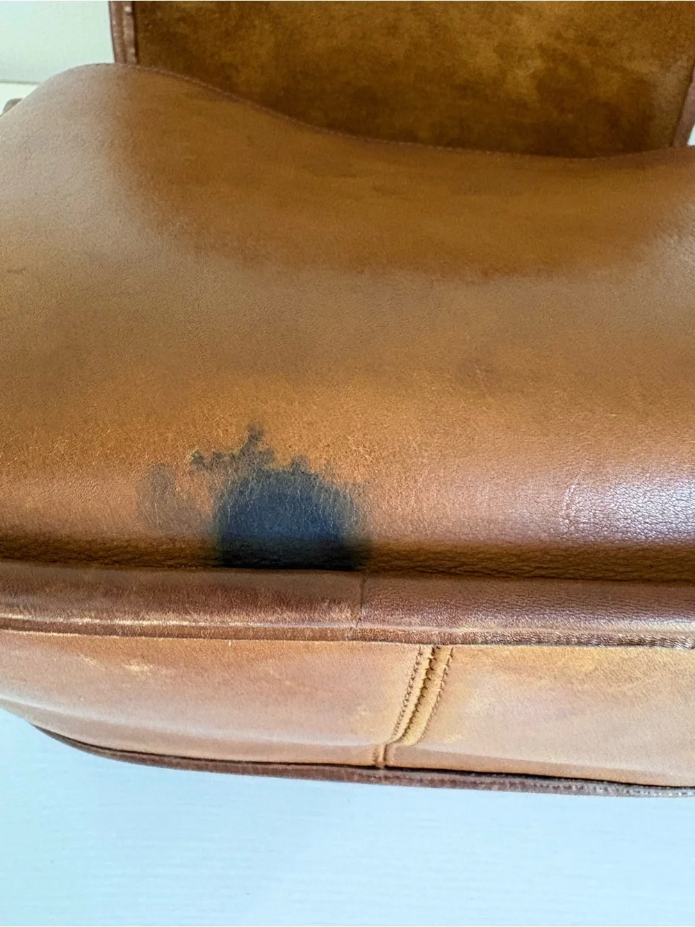 RARE NYC MADE Vintage Coach Companion Flap Bag | British Tan Leather #9919 - Picture 9 of 16